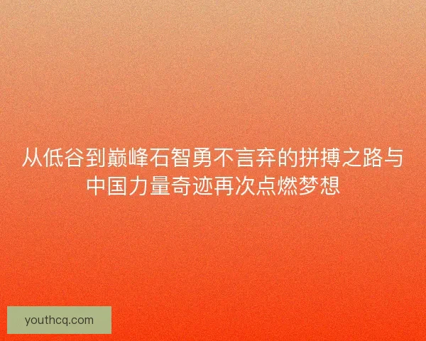 从低谷到巅峰石智勇不言弃的拼搏之路与中国力量奇迹再次点燃梦想 从低谷到巅峰石智勇不言弃的拼搏之路与中国力量奇迹再次点燃梦想